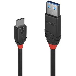 lindy USB 3.1 kabel type C naar A 3A Black Line 1,5m