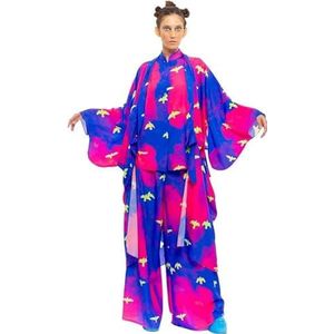 CHAOUICHE Chaouiche Kimono voor dames, 1 stuk, vogelprint