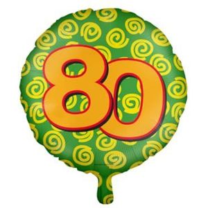 Happy Foil Balloons, 80 jaar, 6 stuks