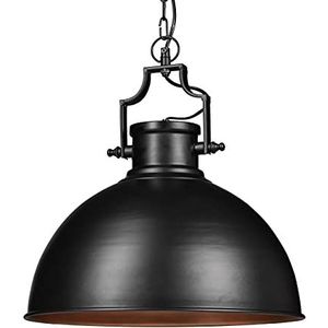 Relaxdays hanglamp industriële stijl groot - shabby look - plafondlamp metaal E27 - zwart