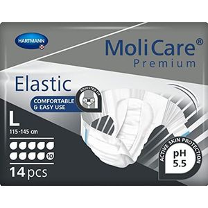 MoliCare Premium Elastic Slip : pour incontinence très sévère pour femmes et hommes ; 10 gouttes, taille M, (tour de taille 85-120 cm), 14 pièces