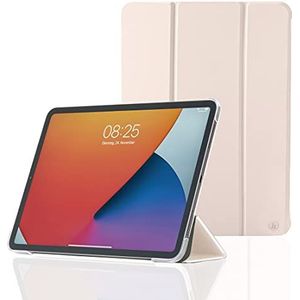 Hama iPad Pro 2020/2021 hoes 12,9 inch (Apple Tablet Flip Case, standfunctie, transparante achterkant, magnetische afdekking, roze