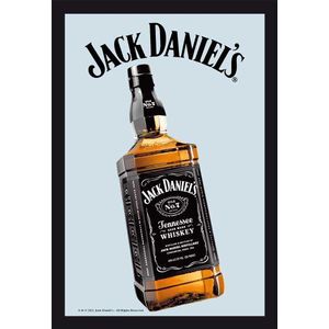 empireposter Jack Daniels Spiegel Whiskyfles 2 met kunststof frame in houtlook, afmetingen: 20 x 30 cm