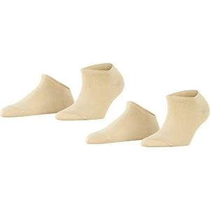 ESPRIT Uni 2-pack sokken dames biologisch katoen duurzaam wit zwart meer kleuren kort dun zomer zonder patroon 2 paar, beige (crème 4011)