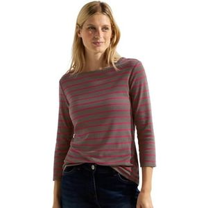 Cecil Basic katoenen shirt voor dames U-Boot, Sporty Taupe