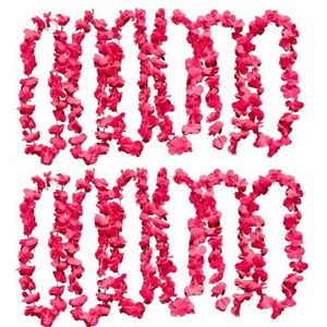 UV FLOOR - Neon-roze bloemenketting – premium kwaliteit – fluorescerend accessoire – feest – kostuum – 12 stuks