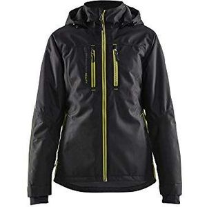 Blaklader 497219779900 functionele jas voor dames, licht gevoerd, Zwart/Geel met hoge zichtbaarheid.