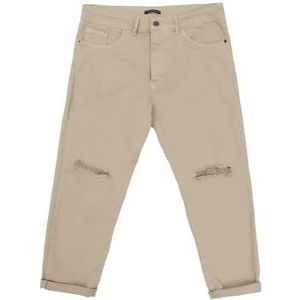 Gianni Lupo GL6130Q Pantalon 5 poches Carrot Cropped Fit, Beige, 42 Homme, Beige, beige, 42-46