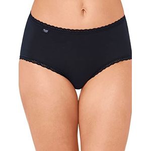 Sloggi 24/7 Cotton Lace Midi Bikini dames, zwart.