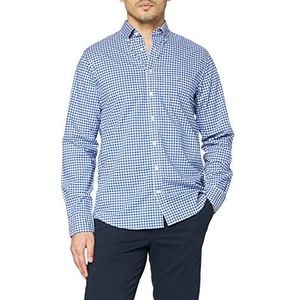 GANT The Broadcloth Gingham Reg Bd Herenhemd, casual, 1 stuk, blauw (College Blue 436)