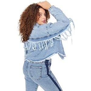 TRENDYOL Trendyol Grote maat voor dames - Grote maat - Effen denim - Grote maten in de damesjas (1 stuk), Indigo