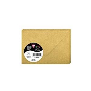 Clairefontaine 54080C, verpakking met 20 enveloppen, formaat 7,5 x 10 cm, 120 g/m², kleur: goud, uitnodiging voor evenementen en overeenkomst, Pollen-serie, glad papier van hoge kwaliteit