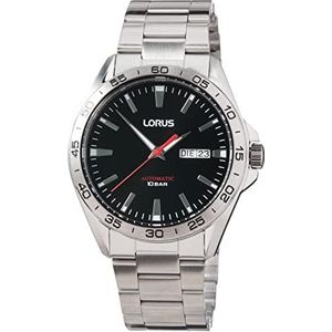 Lorus Heren analoog automatisch horloge met metalen armband RL481AX9, zwart, armband, zwart., armband