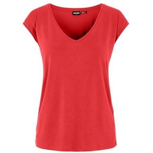 Pieces PCKAMALA Tee NOOS T-shirt voor dames, Klaprozen rood