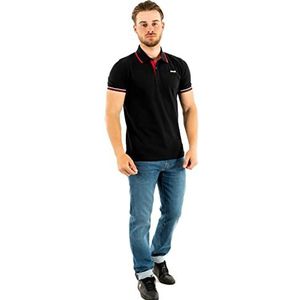 Schott NYC PSDEVON Poloshirt voor heren, zwart.