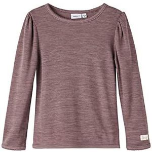 Name It Nmfwyla Wool/Vis Ls Top XXIII T-Shirt À Manches Longues Fille, Peppercorn, 98