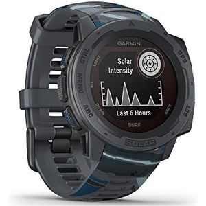 Garmin Instinct Solar Surf Edition: robuust GPS-horloge voor buitenactiviteiten, met zonne-energie en speciale surf-functies, pipeline