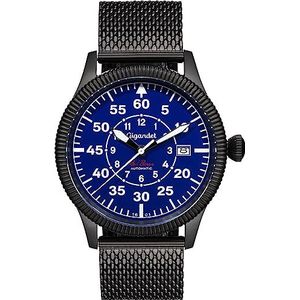 Gigandet 11VNAG8NE/012 Japans automatisch uurwerk analoog herenhorloge met roestvrijstalen band, blauw, Blauw