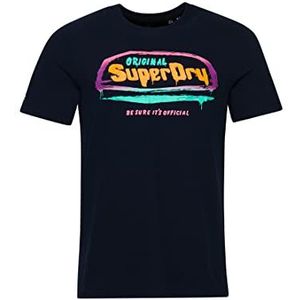 Superdry Bedrukt T-shirt voor heren, Blauw (Atlantic Navy)
