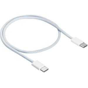 AKYGA AK-USB-50 60W USB C-kabel voor iPhone 15, iPad Pro, Samsung Galaxy, universele compatibiliteit, gevlochten nylon datakabel (50 cm), wit