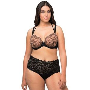 Ulla Popken Wire-Bra, Softcup, Avantgarde beha, zwart, dames, zwart, C, zwart.