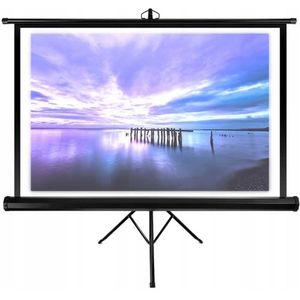 OVERMAX Tripod Screen 60 inch projectiescherm met statief 60 inch 116 x 87 cm, automatisch veerstatief, mat wit canvas