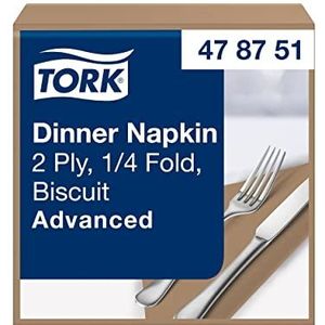 Tork Dinnerservet Biscuit, 1/4-vouw 2-laags, 40 x 39 cm, 12 x 150 servetten, 478751