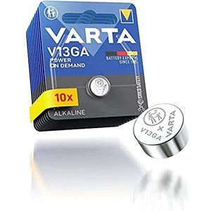 VARTA 10 stuks V13GA/LR44 Power on Demand knoopcellen, 1,5 V, voor speelgoed, rekenmachines, meetapparatuur, compact met lange levensduur en hoge prestaties [exclusief bij Amazon]