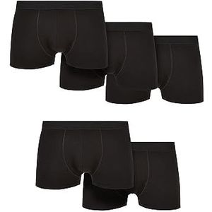 Urban Classics Set van 5 boxershorts van robuust biologisch katoen, boxershorts voor heren, zwart + zwart + zwart + zwart