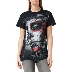 Spiral - Skull Roses - T-shirt met print op Le Devant - zwart, zwart.
