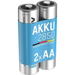 ANSMANN Mignon AA NiMH 2850 mAh 1,2 V oplaadbare batterijen (2 stuks) - veelzijdige HR6-batterijen, hoge capaciteit en lage zelfontlading - batterijen voor Xbox-controller, draadloos toetsenbord enz.