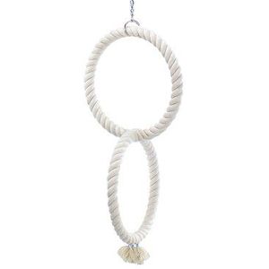 Nobby Katoenen touw met 2 ringen voor vogels, 34 cm, groot