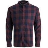 JACK & JONES Gingham herenhemd geruit, haven royale / pasvorm: Slim Fit, XXL