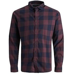 JACK & JONES Gingham herenhemd geruit, haven royale / pasvorm: Slim Fit, XXL