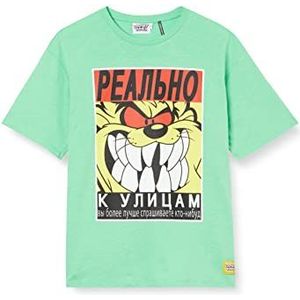 Koton Tasmanian Devil T-shirt voor heren, oversized print, groen (787)