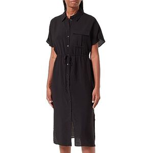 VERO MODA Vmiris S/S Shirt Calf Dress Wvn Noos Blousejurk voor dames, zwart.