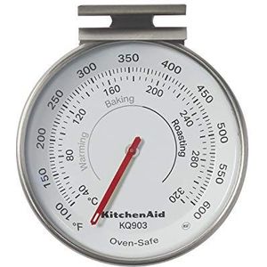 KitchenAid Oventhermometer, verstelbaar, om op te hangen, voor gasovens, elektrisch en met circulatielucht, 40 °C tot 320 °C, Eén maat, zwart