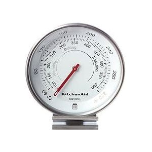 KitchenAid Oventhermometer, verstelbaar, om op te hangen, voor gasovens, elektrisch en met circulatielucht, 40 °C tot 320 °C, Eén maat, zwart
