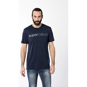 Supernatural M Graphic Tee T-shirt, korte mouwen, voor heren, Blauw Iris Melange/Licht Grijs Identity