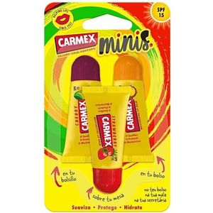 Carmex Lippenbalsem SPF 15, Triplo Minis (kers, ananas en aardbeien) 5gx3. Hydrateert, beschermt, herstelt, kalmeert en verzacht de lippen.
