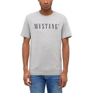 MUSTANG Style Austin T-shirt voor heren, Mid Grey Mix 4140