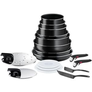 Tefal Ingenio Kookgerei 17 p, pannen, pannen, wok, stoofpan, niet inductie, antiaanbaklaag, stapelbaar, vaatwasmachinebestendig, gemaakt in Frankrijk, Easy On L1599702