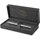 Parker Sonnet Balpen, roestvrij staal met palladium onderdelen, fijne punt, zwarte inkt, geschenkdoos