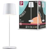 Paulmann 76997 Gilo oplaadbare led-tafellamp, IP44, 2700 K, mat wit, beweegbaar, tafellamp, dimbaar, 2,8 W, USBC