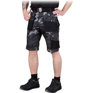 REIS FORECO-TS BJS Werkshorts voor heren, cargoshorts, veiligheidsshorts, werkshorts, tuinshorts, camouflagezwart, L