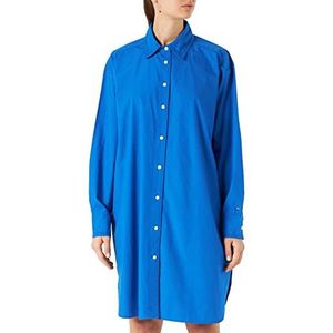 Tommy Hilfiger Org Co Solid Knee Shirt Jurk Overhemden Dames, Th Electric Blue, 36, Th Electric Blue