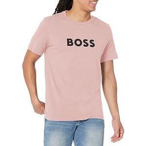 BOSS Camiseta de Algodón Con Logotipo groot gebreid heren, Roze kauwgom, M
