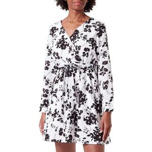 IKITA Robe midi pour femme avec imprimé floral 19223064-IK01, rouge et blanc, taille L, Robe midi avec imprimé floral, L