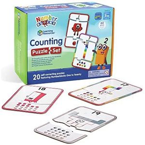 Learning Resources - Set met 1 nummerblocks, leren tellen voor kinderen, 20 educatief in een doos, puzzels met 3 delen, vanaf 3 jaar, HM95401-UK