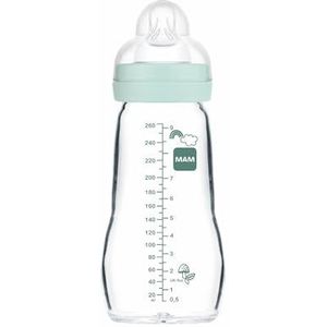 MAM Feel Good A162 babyfles met gepatenteerde SkinSoftTM siliconen voor baby's vanaf 0 maanden, 260 ml, blauw